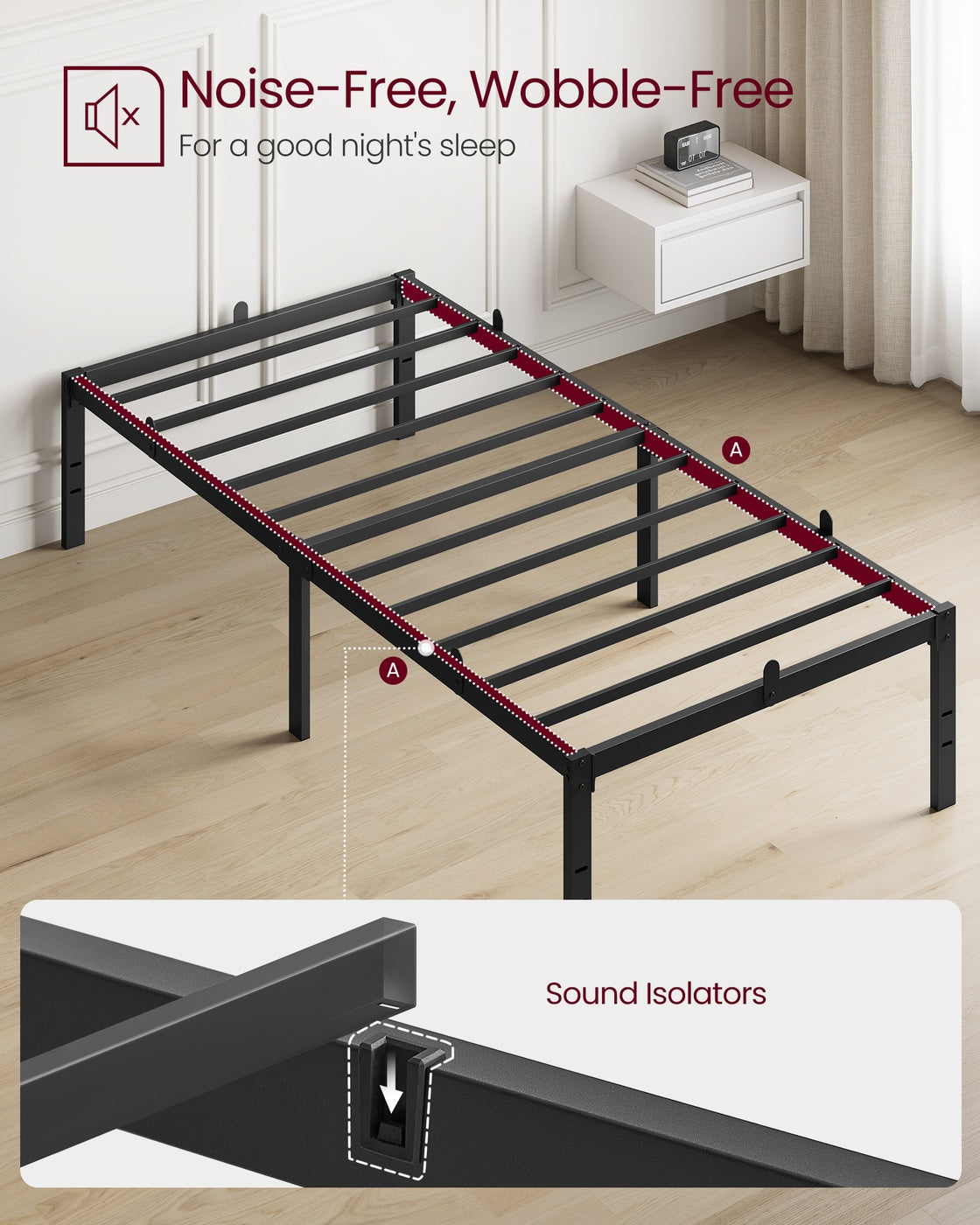 Metal bed frame - Steel - Ink Black