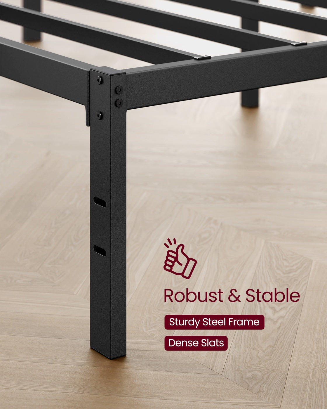 Metal bed frame - Steel - Ink Black