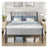 Double Metal bed frame - Steel and Foam - Dove Grey