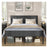 King Metal bed frame - Steel and Foam - Slate Grey
