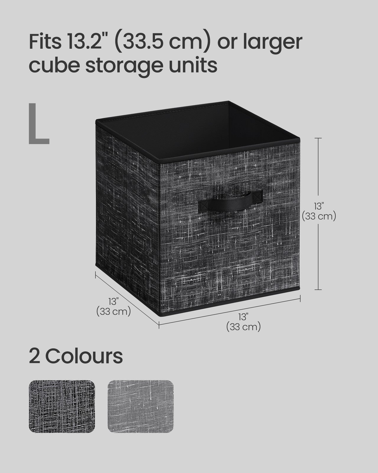 Fabric Bins - Non-Woven Fabric and Plastic - Ink Black