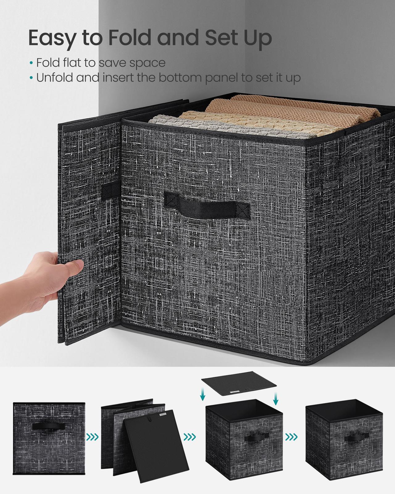 Fabric Bins - Non-Woven Fabric and Plastic - Ink Black