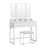 Dressing Table - Particleboard and Steel - White - with Stool