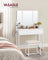 Dressing Table - Particleboard and Steel - White - with Stool