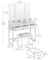 Dressing Table - Particleboard and Steel - White - with Stool