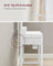 Dressing Table - Particleboard and Steel - White - with Stool