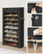 10-Tier Shoe Rack - Fabric - Black - Dustproof Cover