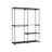 Portable Clothes Storage Organizer - Fabric - Black - Large Capacity with 3 Hanging Rods and Shelves