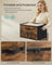 Foldable Storage Organiser Boxes Set of 3 - Thick Cardboard and Fabric - Rustic Brown