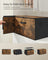 Foldable Storage Organiser Boxes Set of 6 - Thick Cardboard and Fabric - Rustic Brown