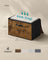 Foldable Storage Organiser Boxes Set of 6 - Thick Cardboard and Fabric - Rustic Brown