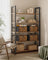 Foldable Storage Organiser Boxes Set of 6 - Thick Cardboard and Fabric - Rustic Brown