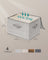 Set of 6 Foldable Storage Organiser Boxes - Thick Cardboard and Fabric - Dove Grey - with Lids