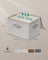 Set of 6 Foldable Storage Organiser Boxes - Thick Cardboard and Fabric - Dove Grey - with Lids