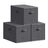 Foldable Storage Organiser Boxes Set of 3 - Thick Cardboard and Fabric - Slate Grey