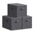 Foldable Storage Organiser Boxes Set of 3 - Thick Cardboard and Fabric - Slate Grey