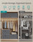 Foldable Storage Organiser Boxes Set of 3 - Thick Cardboard and Fabric - Slate Grey