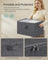 Foldable Storage Organiser Boxes Set of 3 - Thick Cardboard and Fabric - Slate Grey