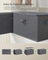 Foldable Storage Organiser Boxes Set of 3 - Thick Cardboard and Fabric - Slate Grey