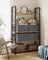 Foldable Storage Organiser Boxes Set of 3 - Thick Cardboard and Fabric - Slate Grey