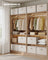 Set of 3 Foldable Storage Organiser Boxes - Thick Cardboard and Fabric - Sand Beige