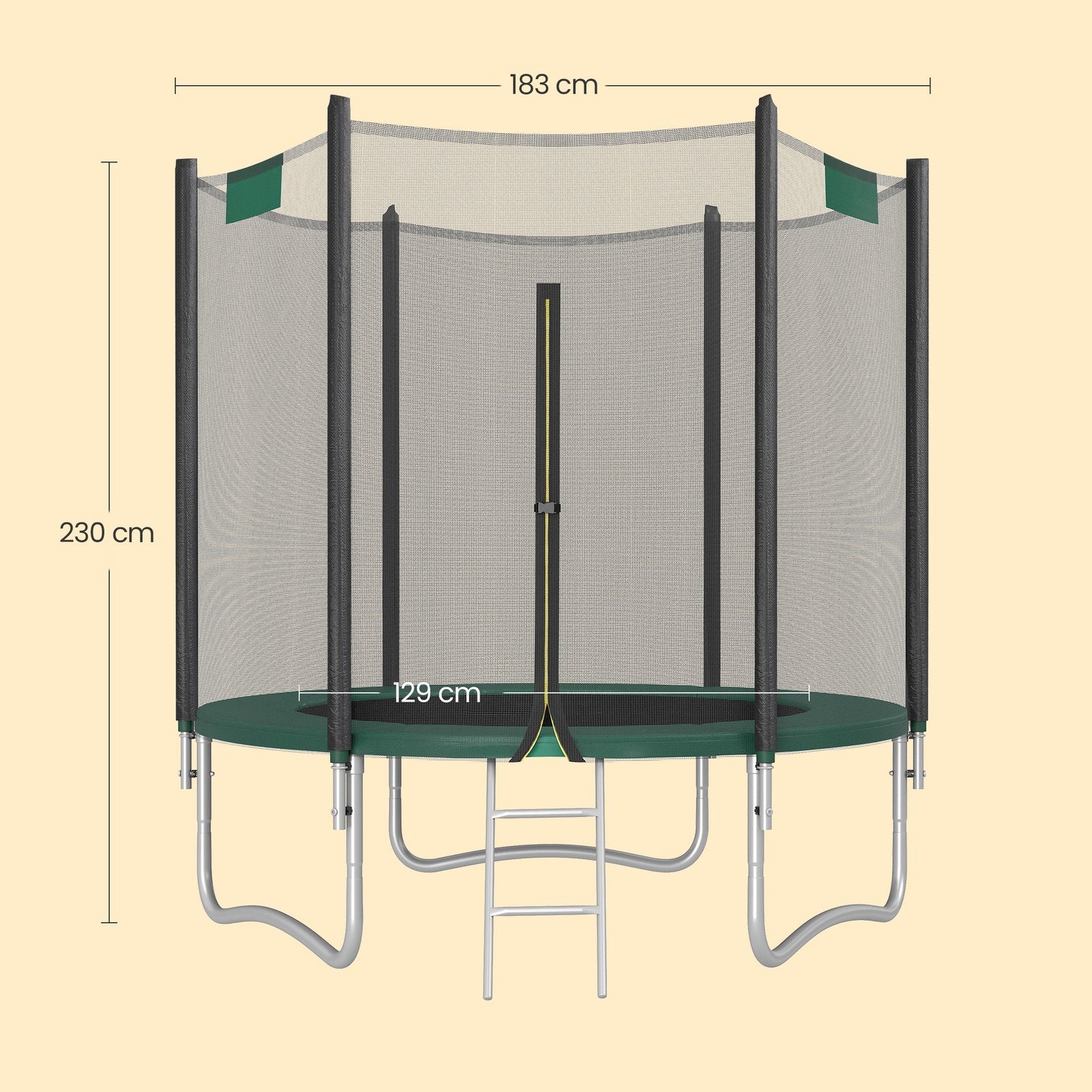 Kids Trampoline - Steel - Blue - 6 ft with Enclosure Net and Safety Pad