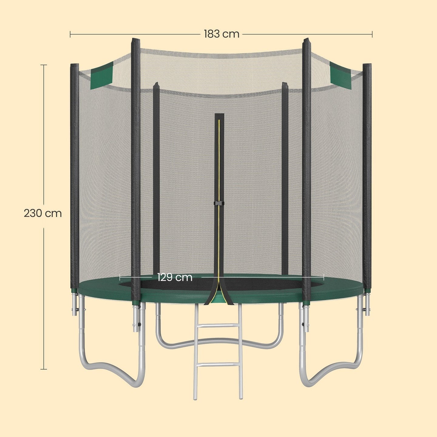 Kids Trampoline - Steel - Blue - 6 ft with Enclosure Net and Safety Pad