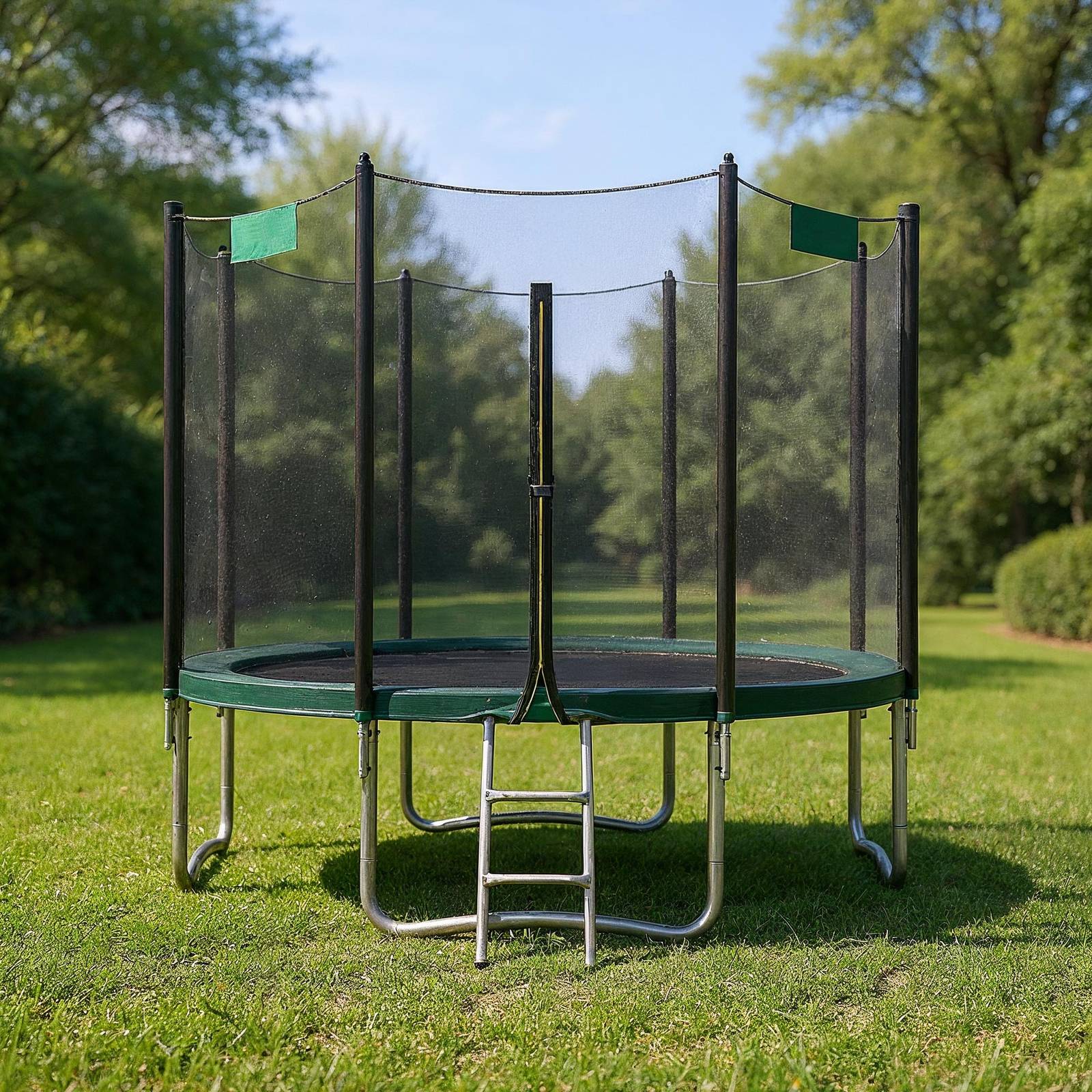 Kids Trampoline - Steel - Blue - 6 ft with Enclosure Net and Safety Pad