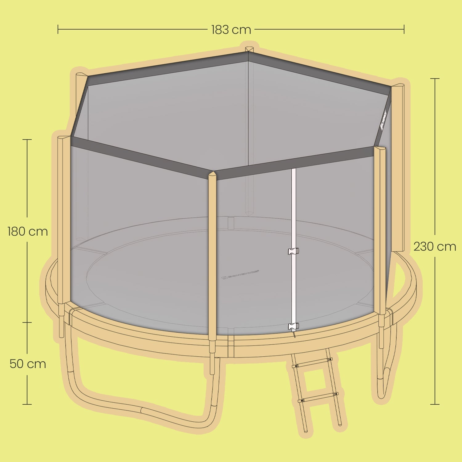 Kids Trampoline - Steel - Blue - 6 ft with Enclosure Net and Safety Pad