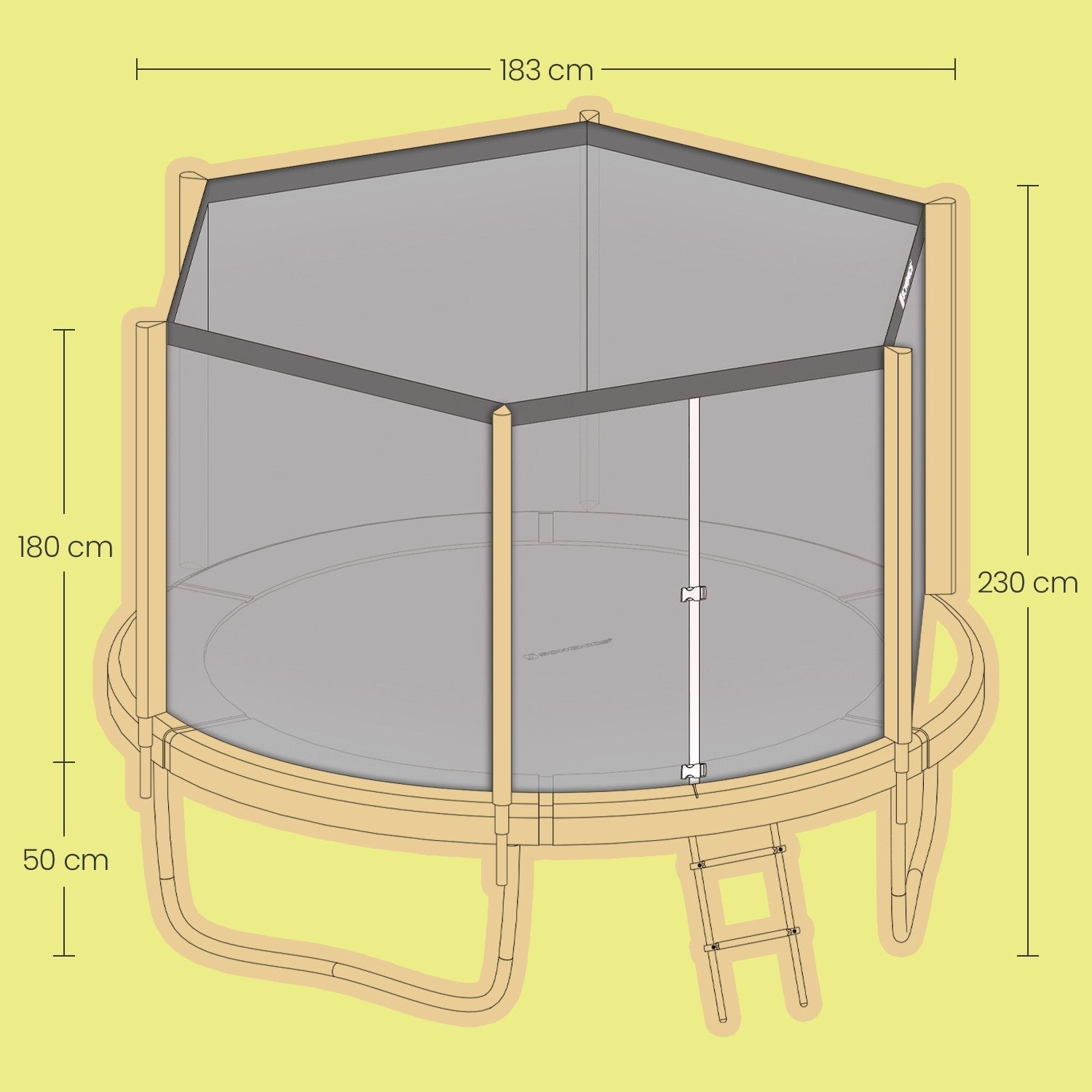 Kids Trampoline - Steel - Blue - 6 ft with Enclosure Net and Safety Pad