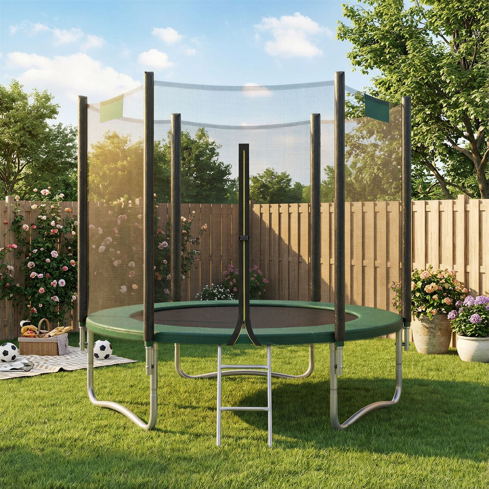 Outdoor Jumping Mat - Steel Tubes and Thick EPE Foam - Green