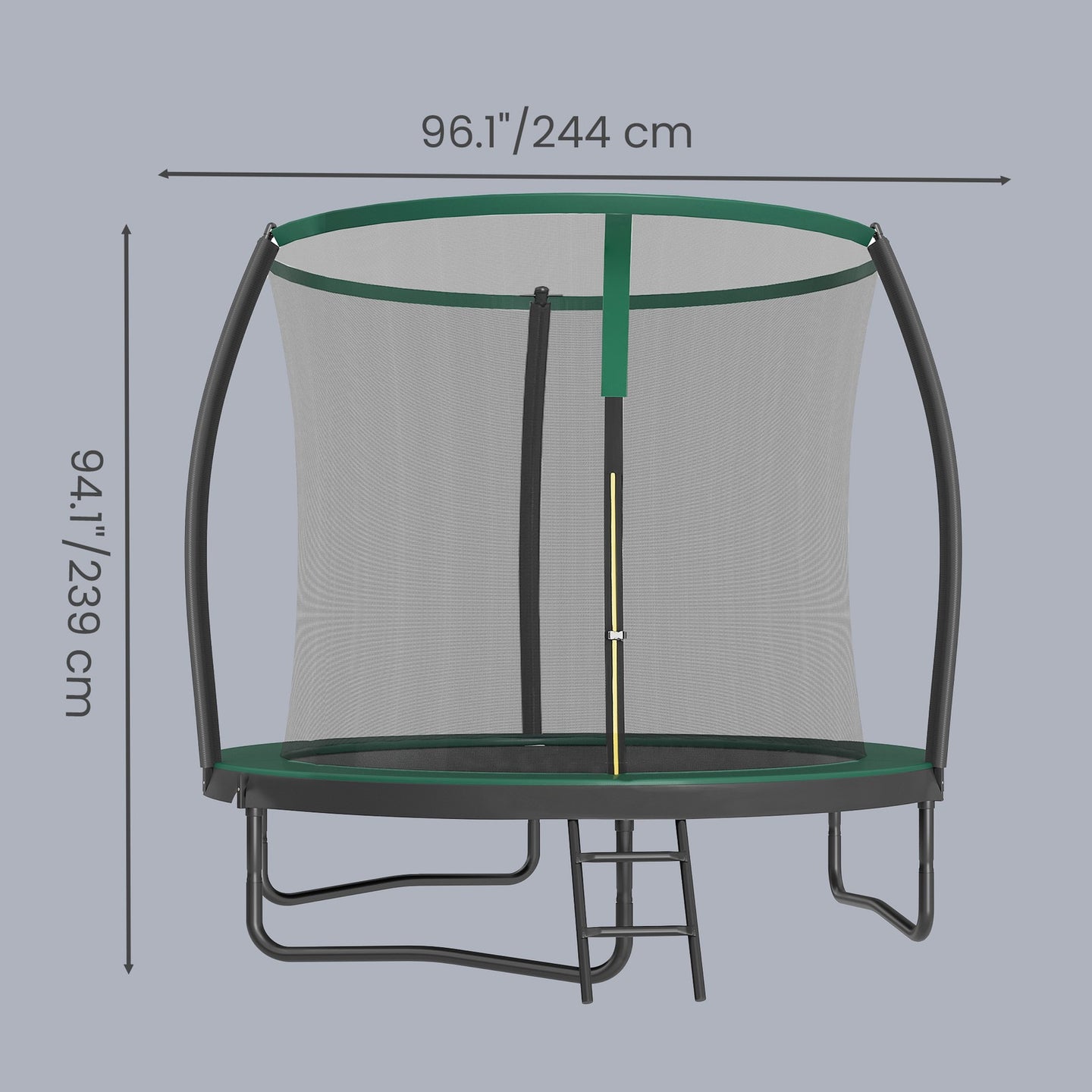 Children’s Trampoline - Frame: Steel Tubes; - Black - with Safety Net