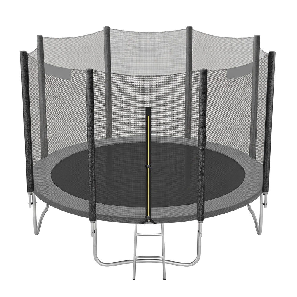 Outdoor Jumping Mat - Frame: Steel Tubes; - Black - with Safety Net