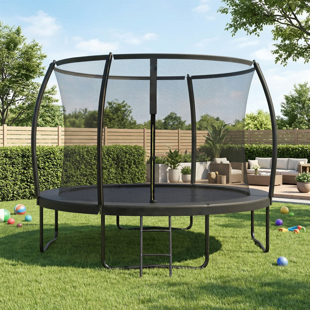 Outdoor Jumping Mat - Steel Tubes and Thick EPE Foam - Black