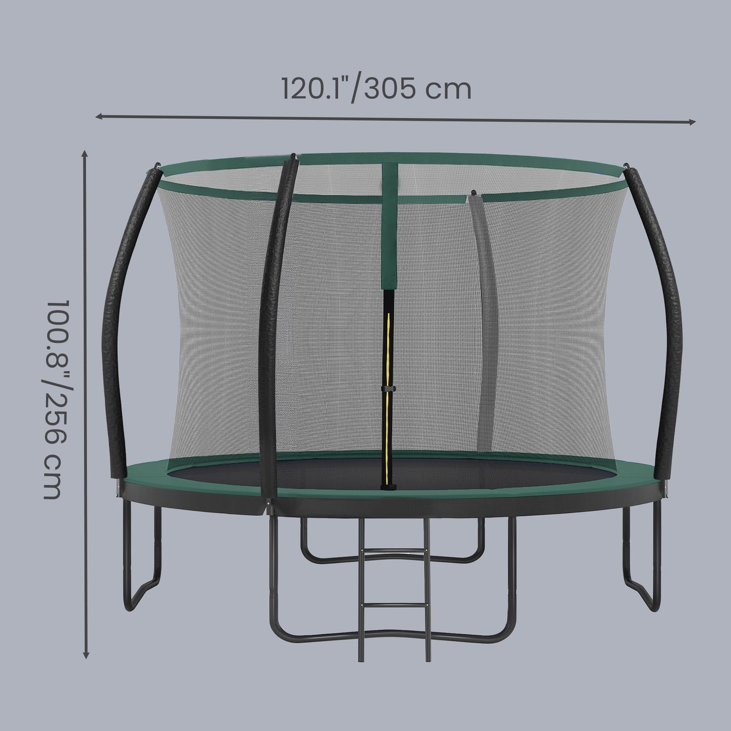 Outdoor Trampoline for Kids - Frame: Steel Tubes; - Black