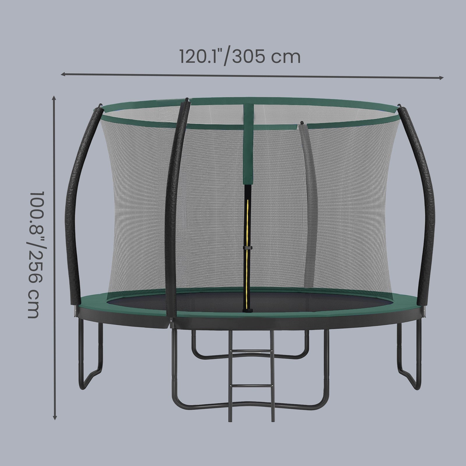 Outdoor Trampoline for Kids - Frame: Steel Tubes; - Black