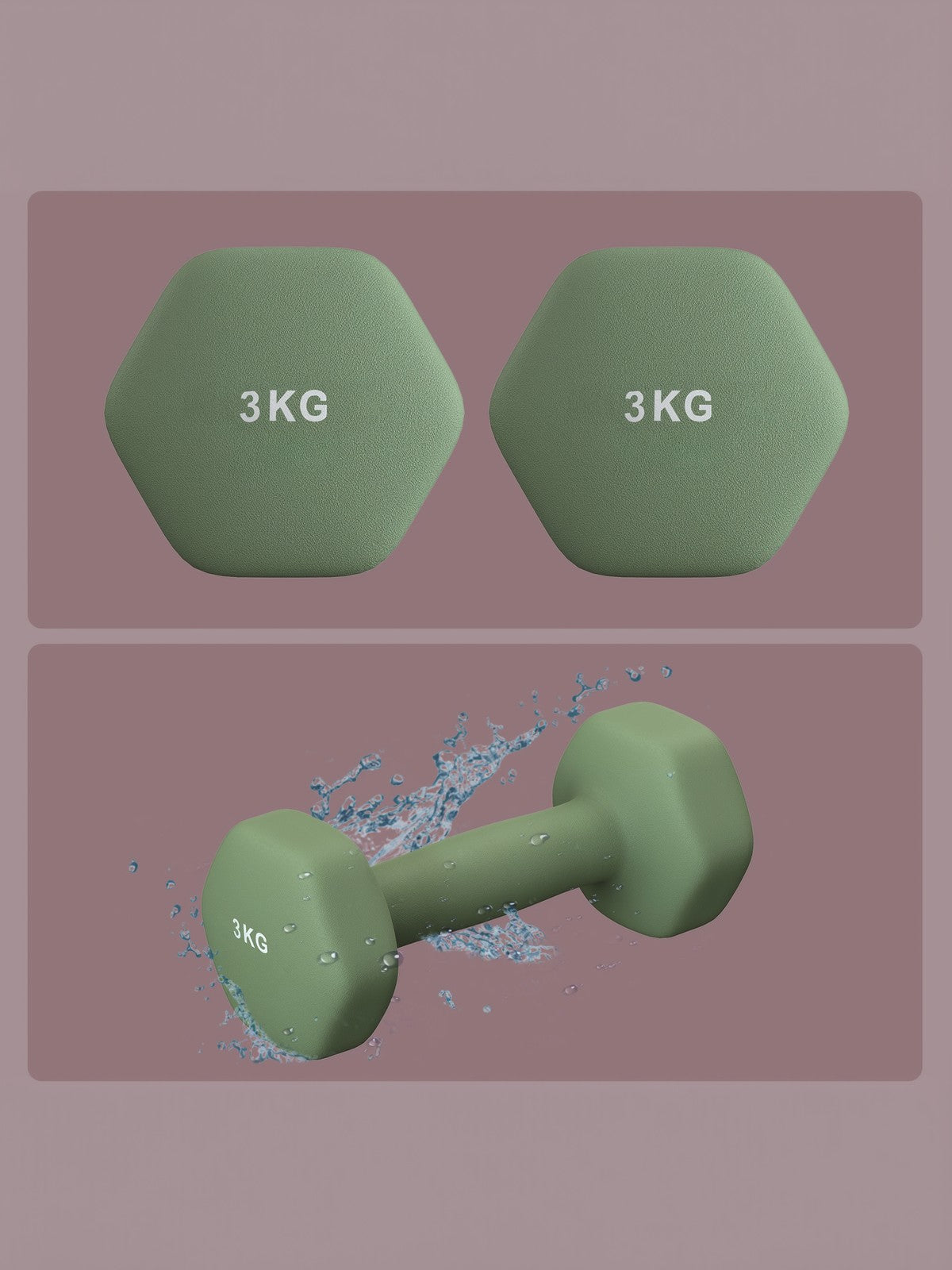 Hex Dumbbells Set - Iron - Grey - with Stand - kg