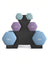 Hex Dumbbells Set - Iron - Grey - with Stand - kg