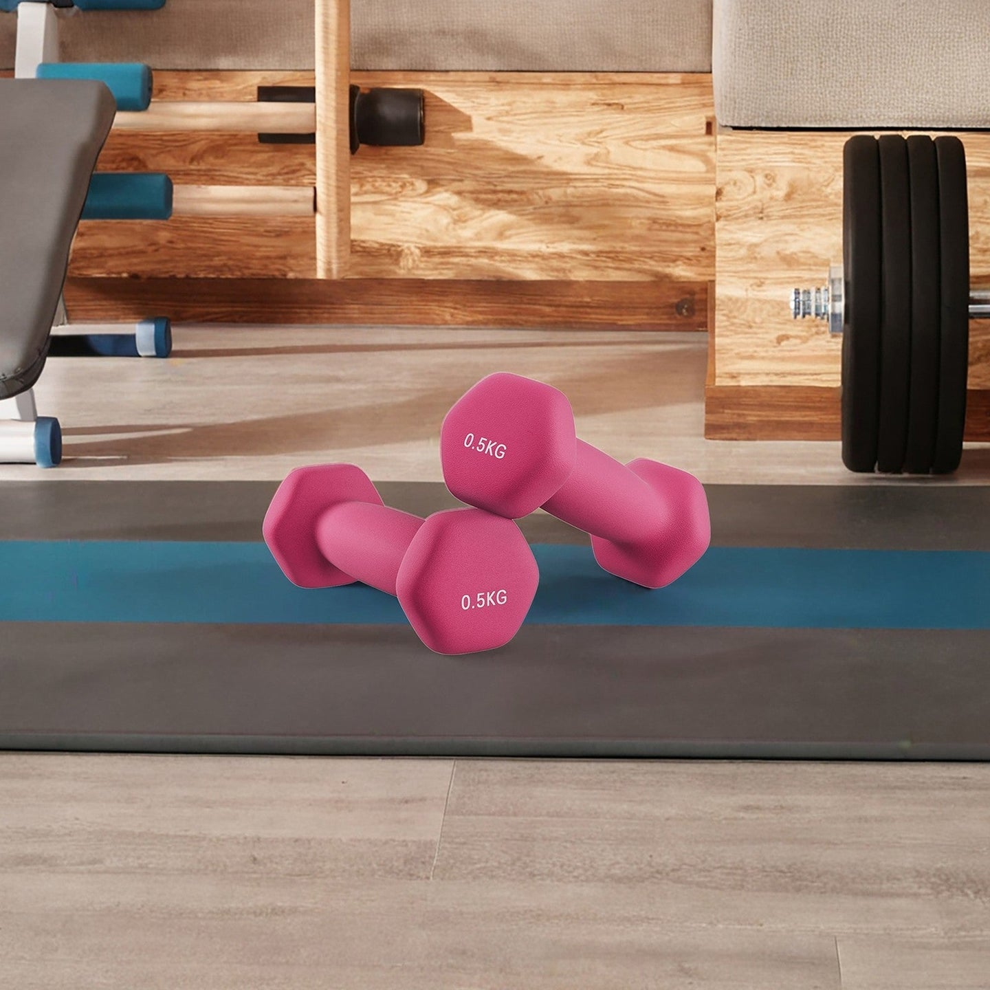 Neoprene Dumbbells Set - Neoprene - Pink - Lightweight 0.5 kg