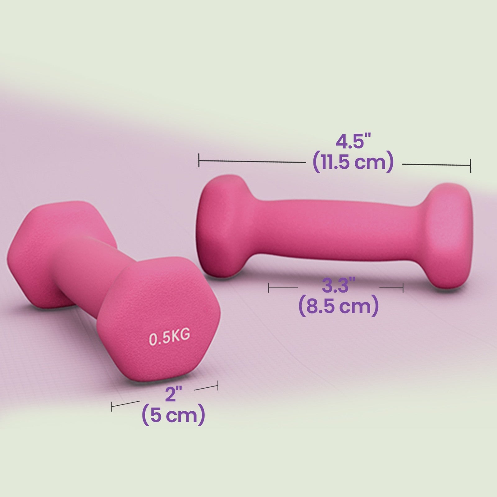 Neoprene Dumbbells Set - Neoprene - Pink - Lightweight 0.5 kg