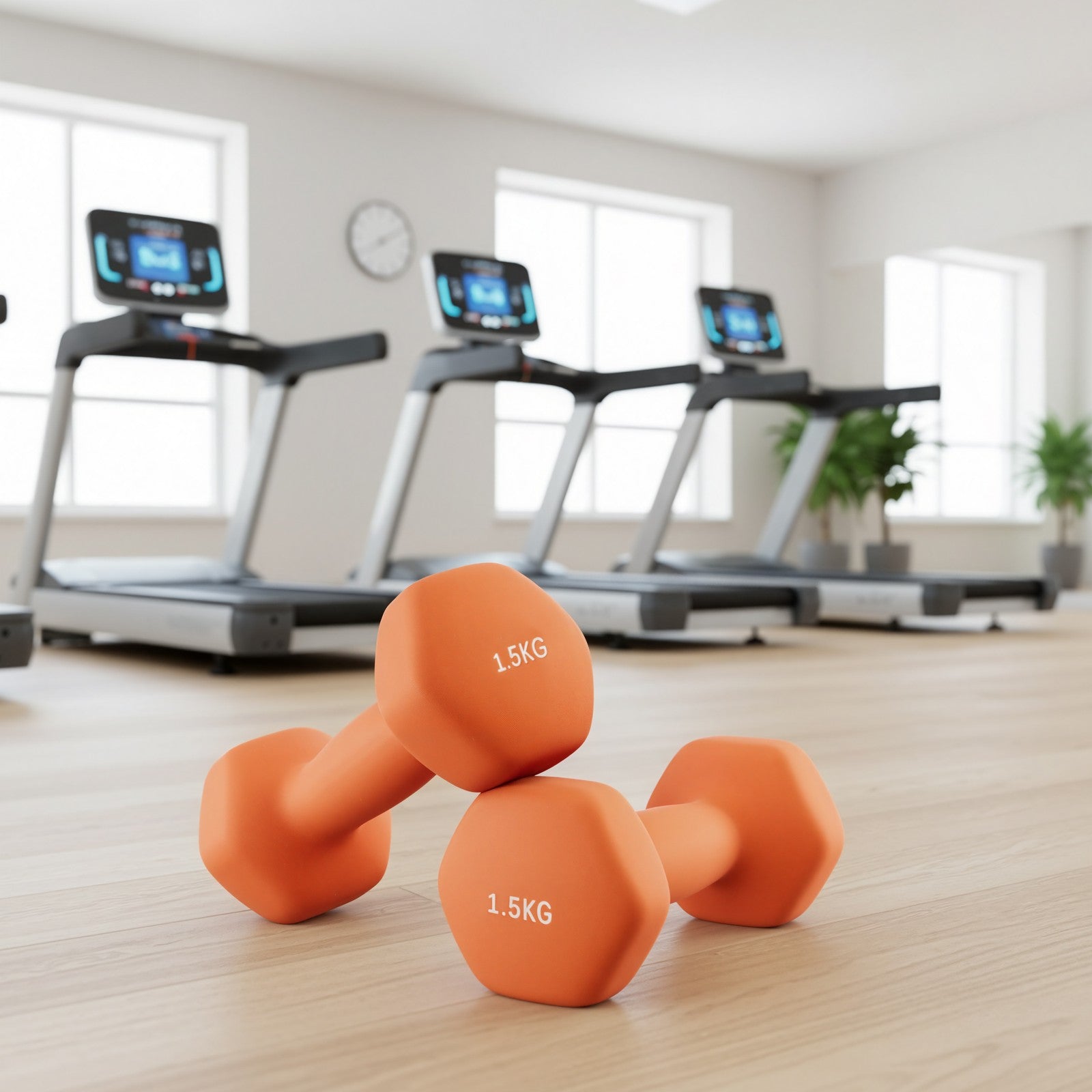 Dumbbells - 2 x 1.5 kg - Cast Iron with Neoprene Coating - Colorful and Lightweight