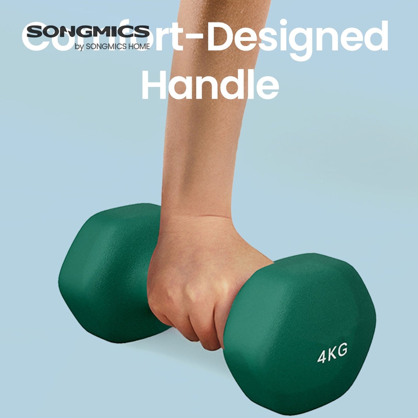 Set of 2 Neoprene Dumbbells - Neoprene - Green - Waterproof and Non-Slip