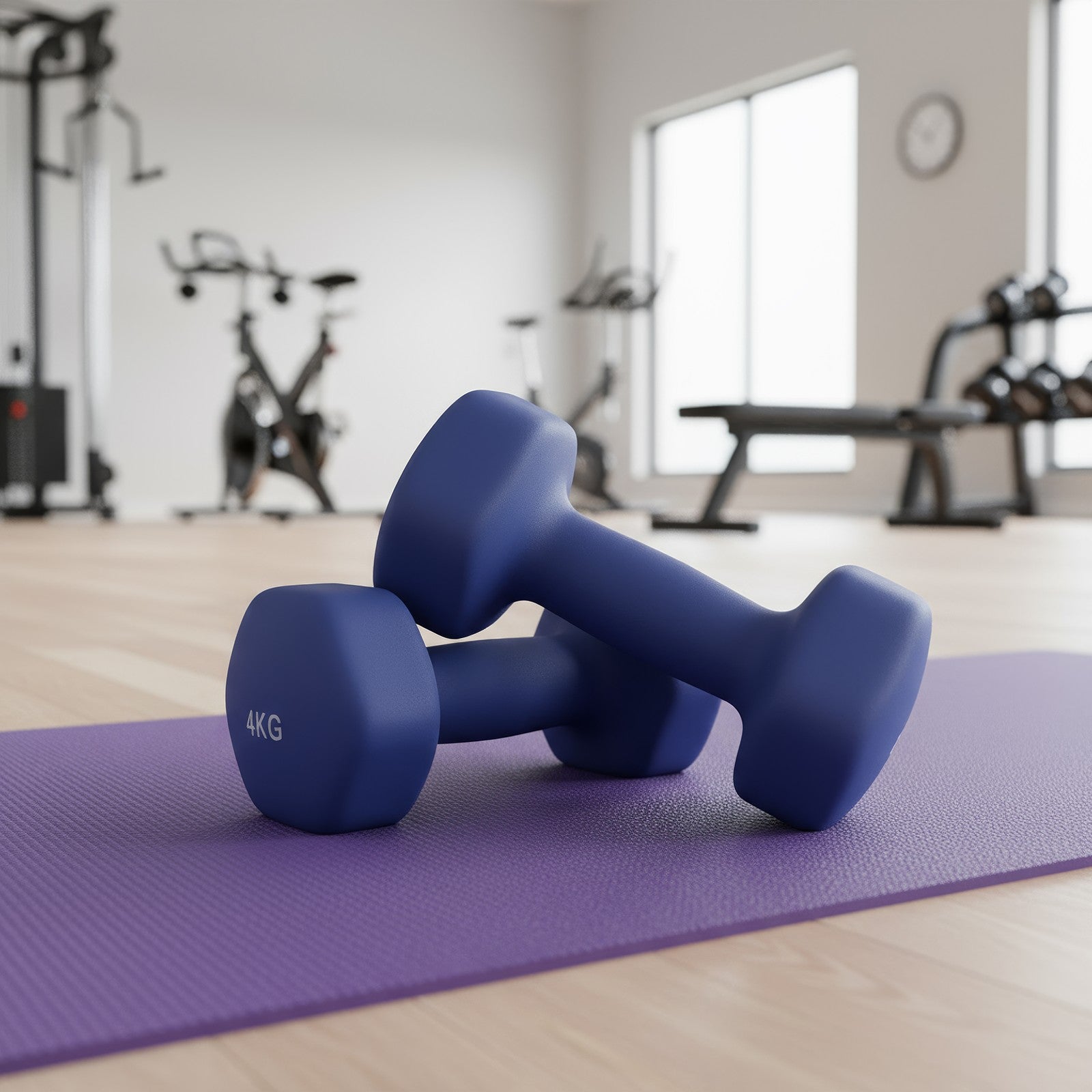 Set of 2 Dumbbells - Cast Iron and Neoprene Coating - Blue