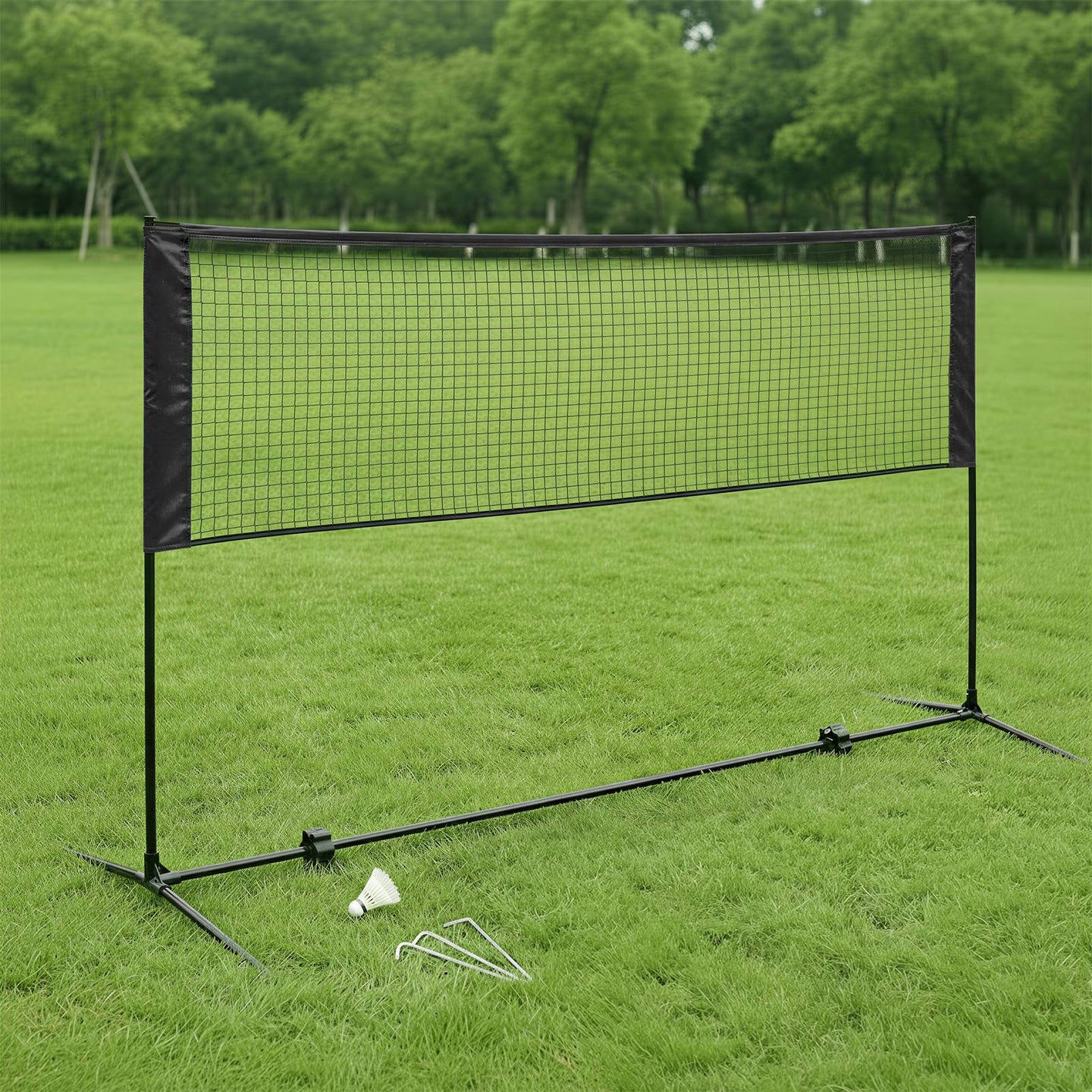 Badminton Net - Steel - Black (stand)