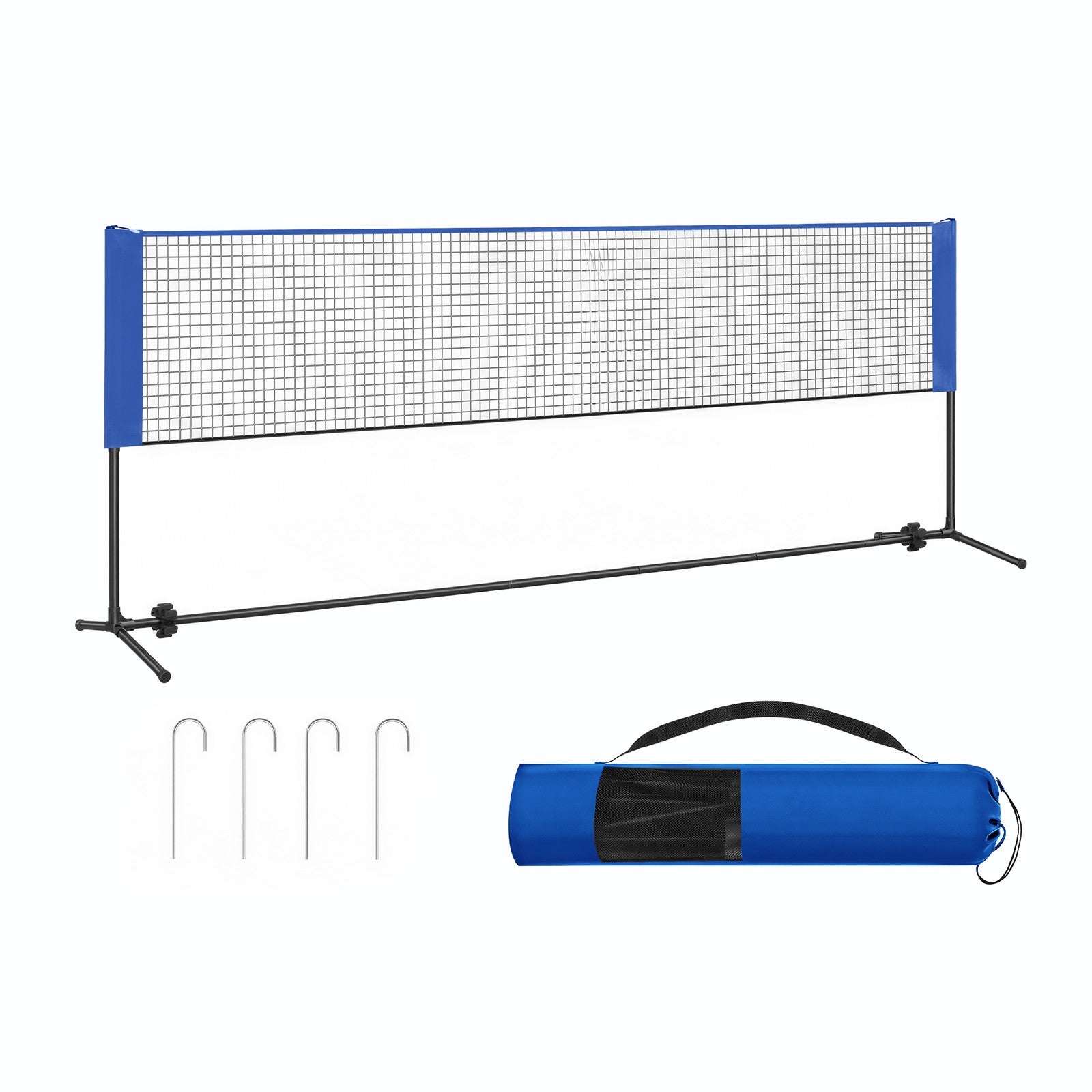 Badminton Net - Steel Poles and PE Net - Blue