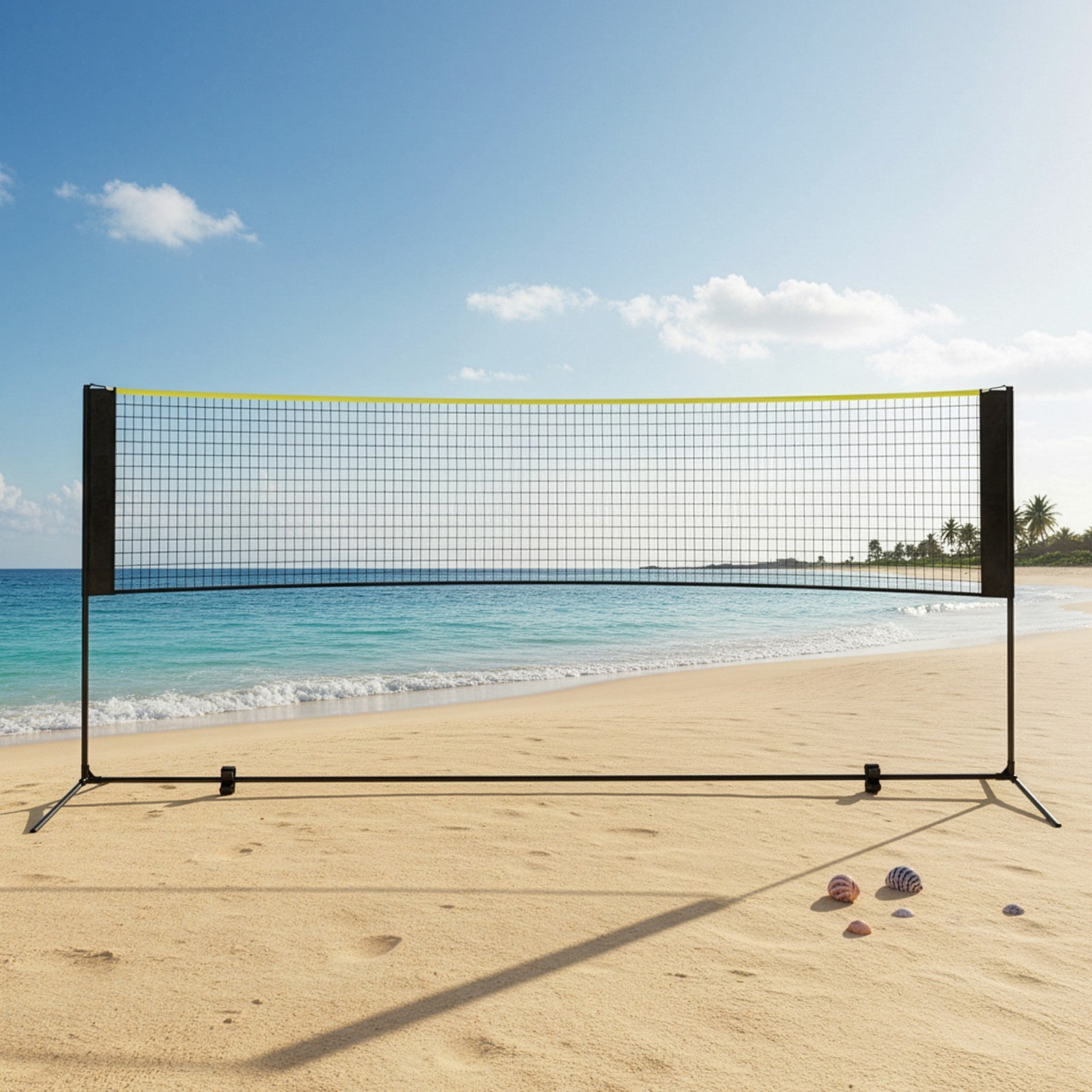 Badminton Net - Steel Poles and PE Net - Black