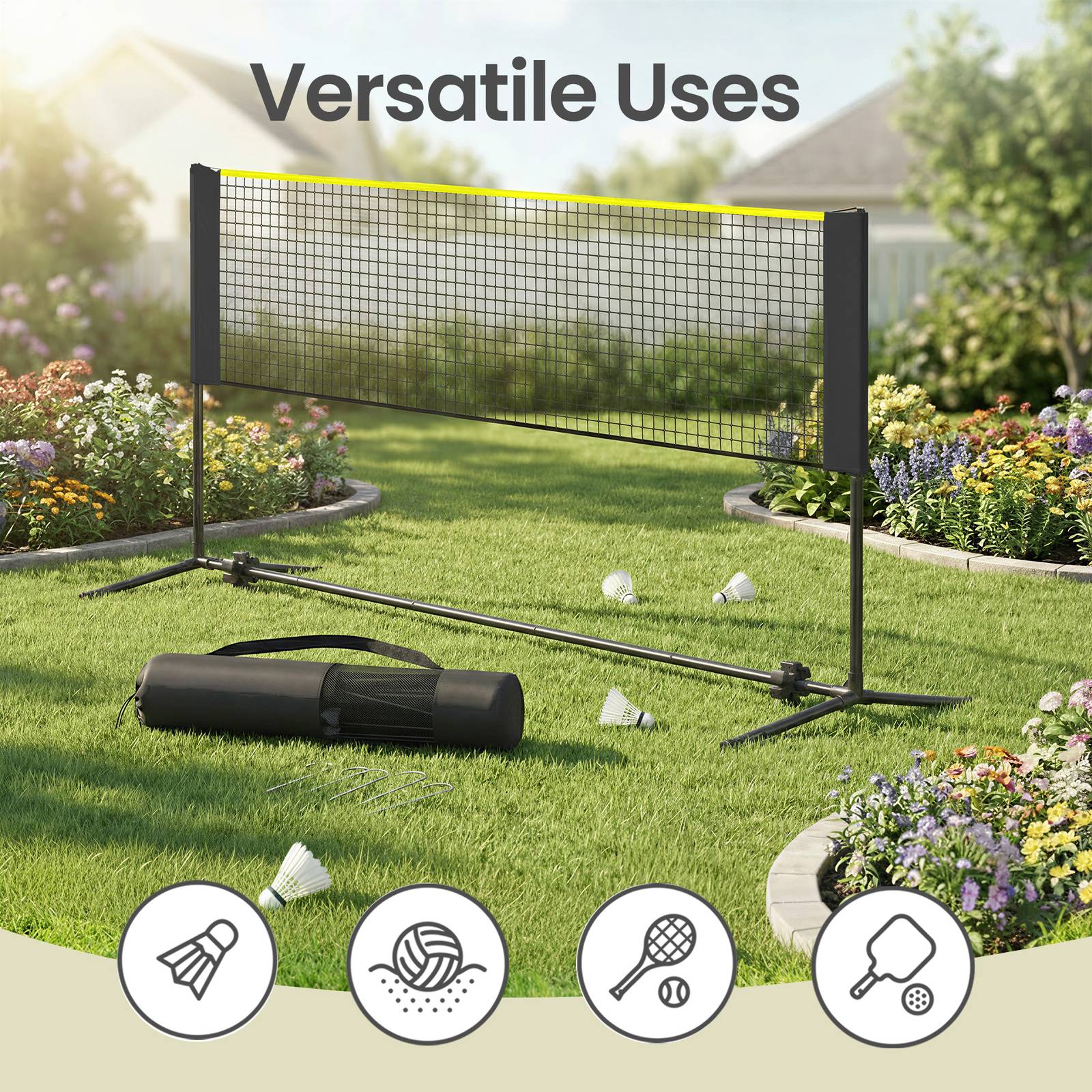 Badminton Tennis Net - Adjustable Height