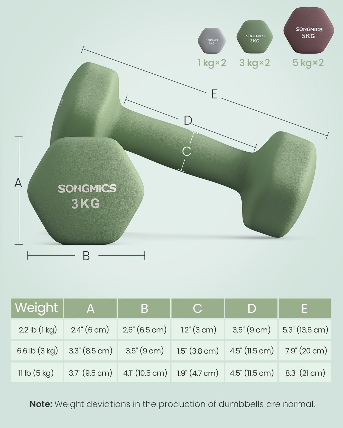 Weight Lifting Dumbbell Kit - Cast Iron with Neoprene Coating - Light Grey
