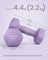Dumbbells Set of 2 Dumbbells Strength Training Workout Fitness Training Home - Cast Iron and Neoprene Coating - Ash Purple