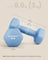 Dumbbells Set of 2 Dumbbells Hexagon Neoprene Coating Strength Fitness Training Home - Cast Iron and Neoprene Coating - Pale Blue